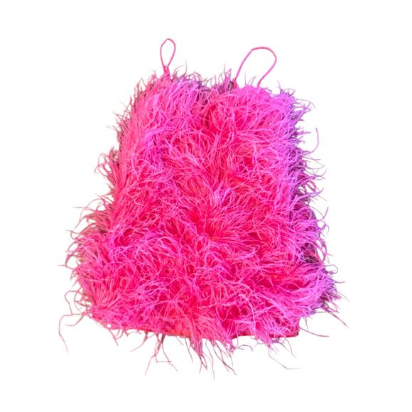 NWT S Alamour The Label Kaila Pink Feathered Bustier Mini Dress Cocktail Party